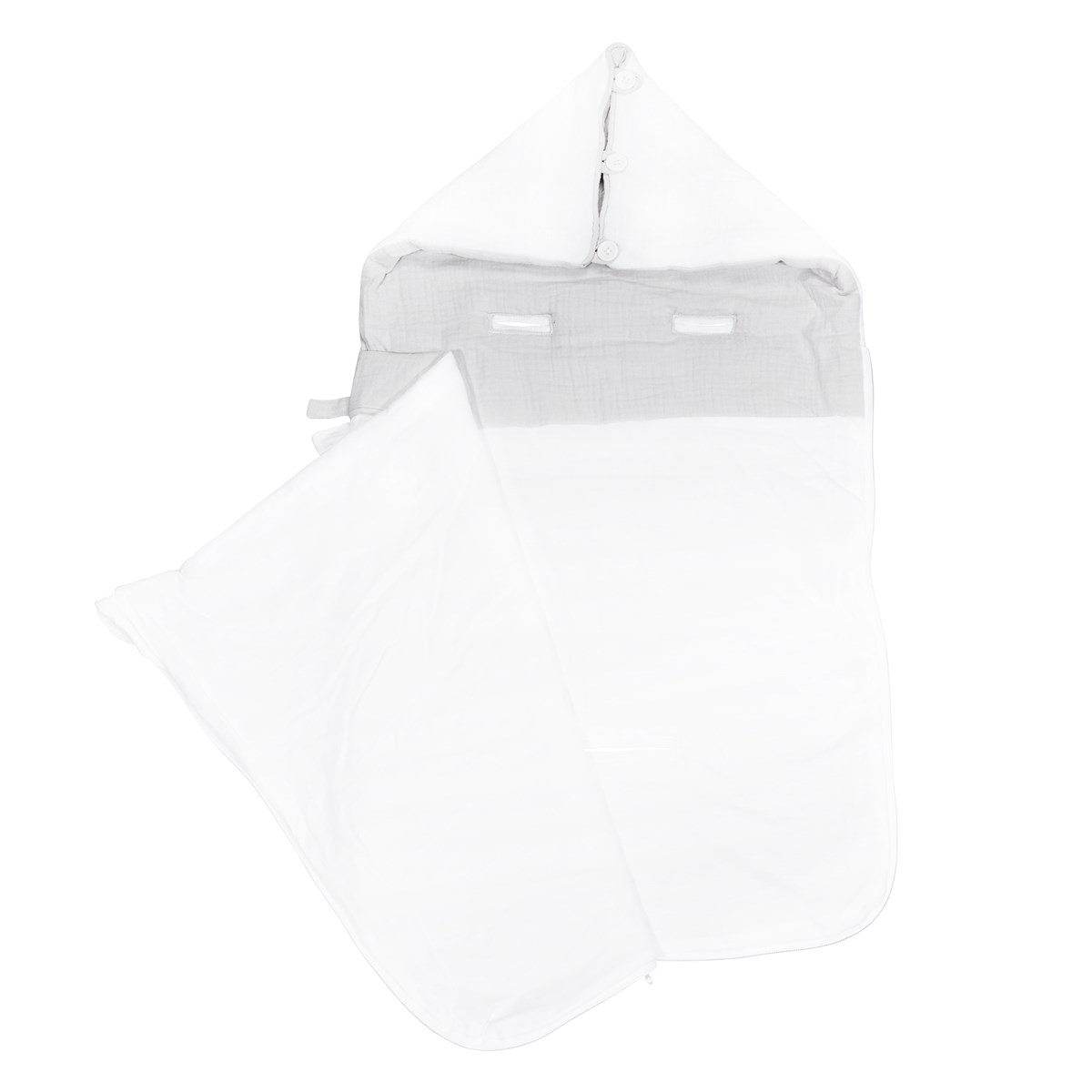 Nid d'ange en coton blanc/gris, SAUTHON