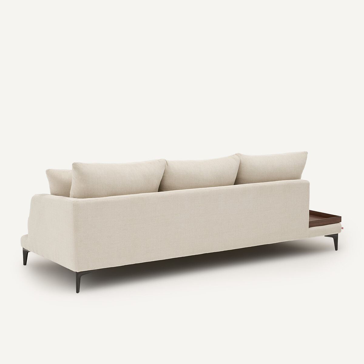 Demi-canapé avec plateau, en polyester natté, MODERNISTE ivoire, EMMANUEL GALLINA X AM.PM