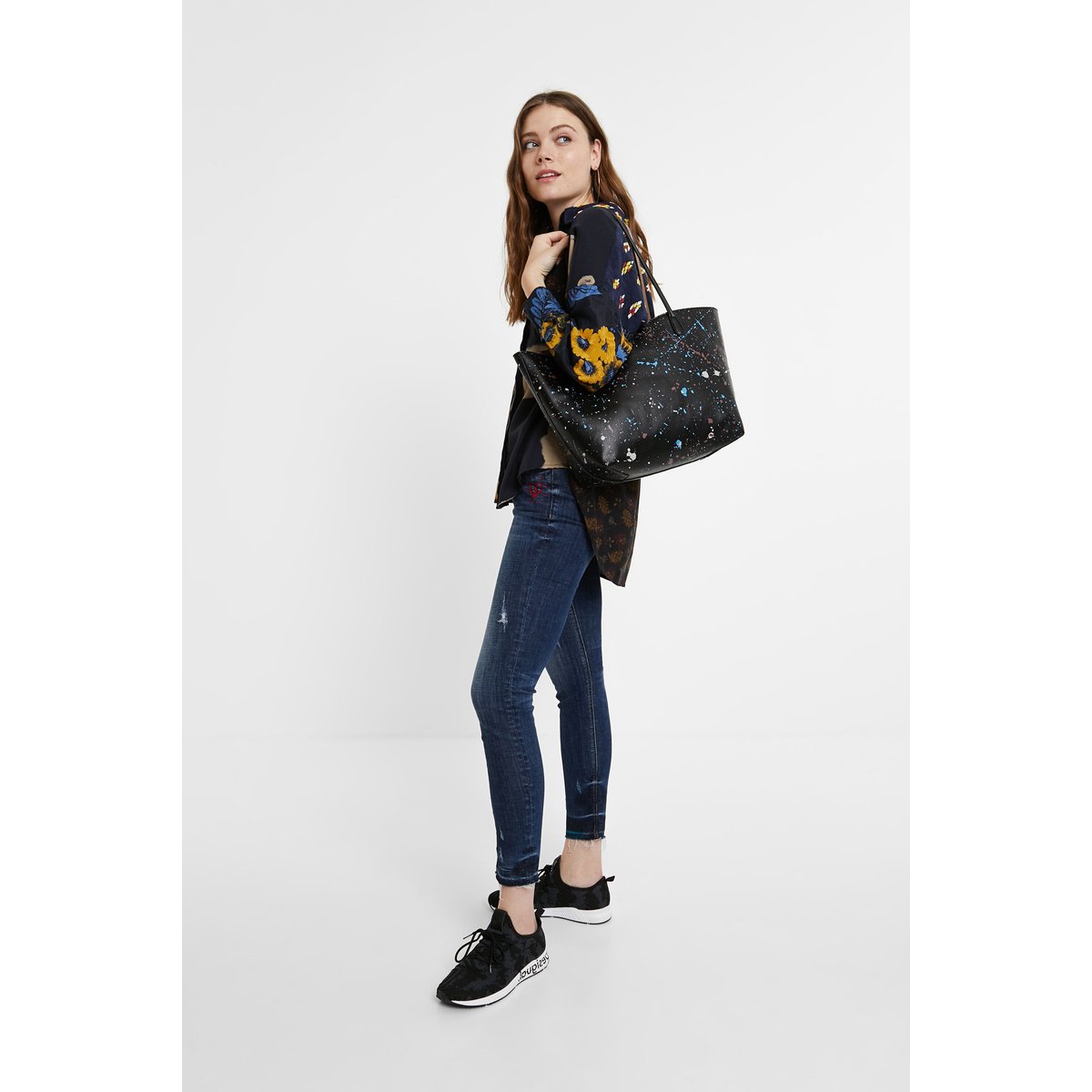 Basket Runner Knit Sock Low noir, DESIGUAL