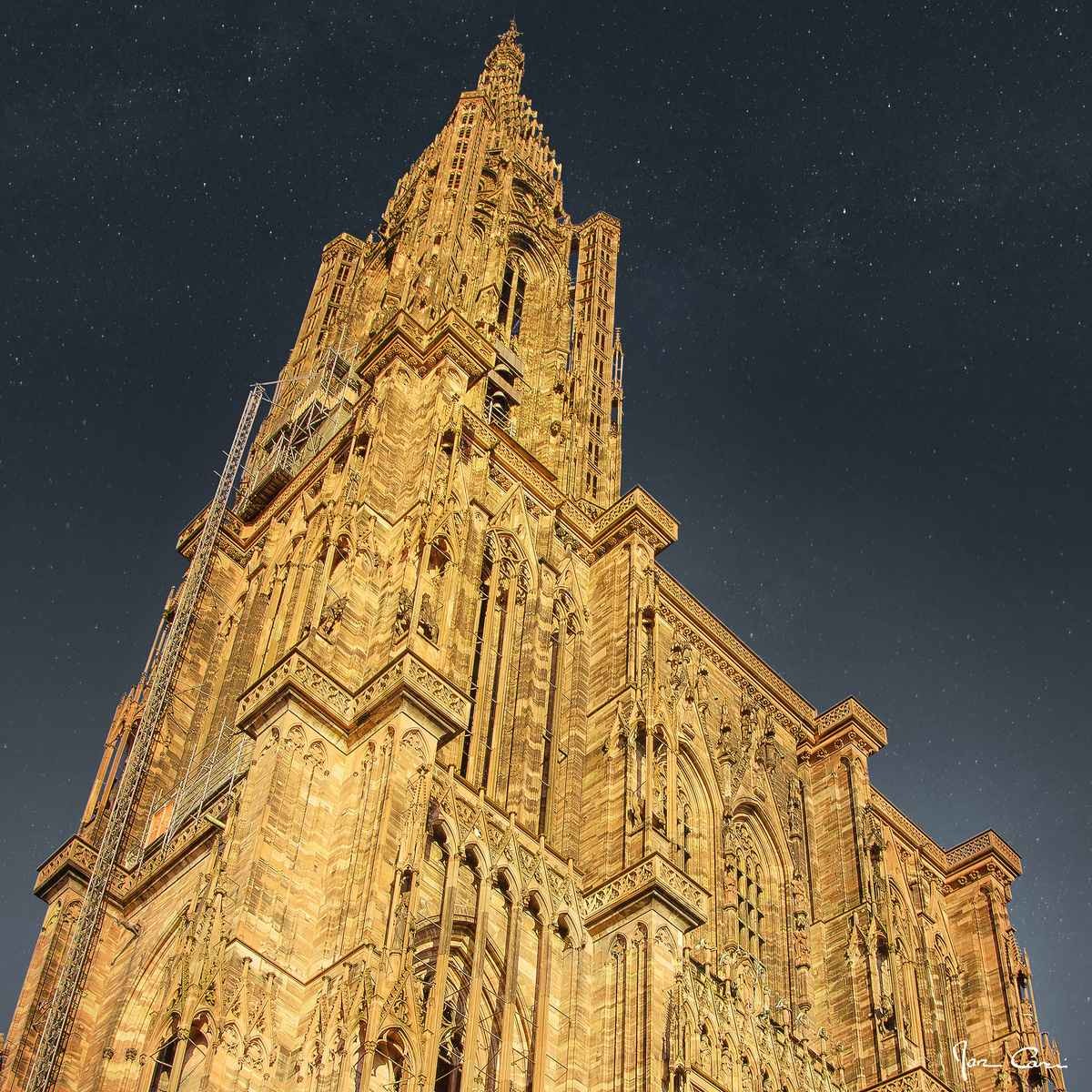 Tableau Mural Cathédrale De Strasbourg Dorée ARCHITECTURE tableau en verre synthétique, CEANOTHE