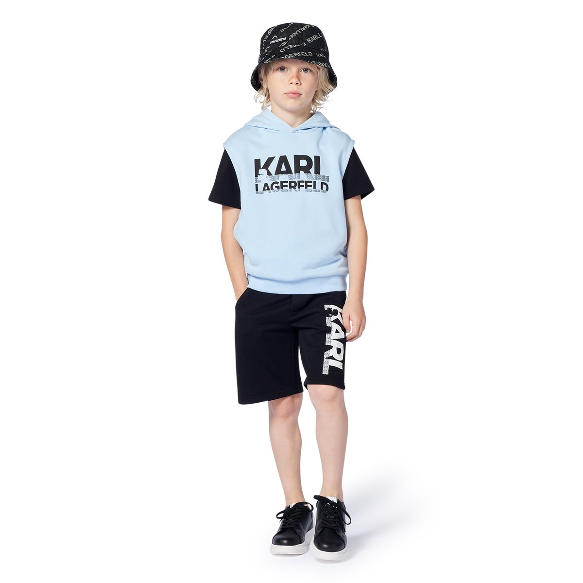 Sweat-shirt à capuche brume, KARL LAGERFELD KIDS