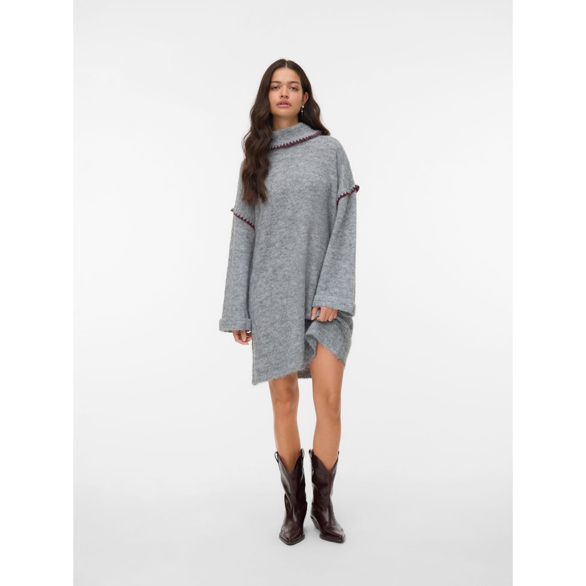 Robe En Maille grise - light grey melange, VERO MODA