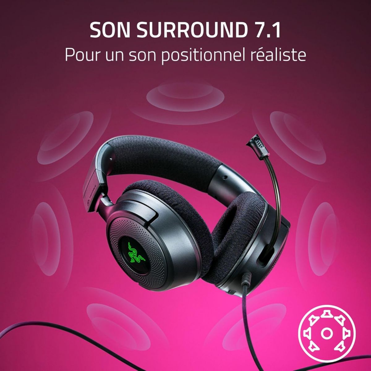 Casque gamer Kraken V4 X couleur unique, RAZER