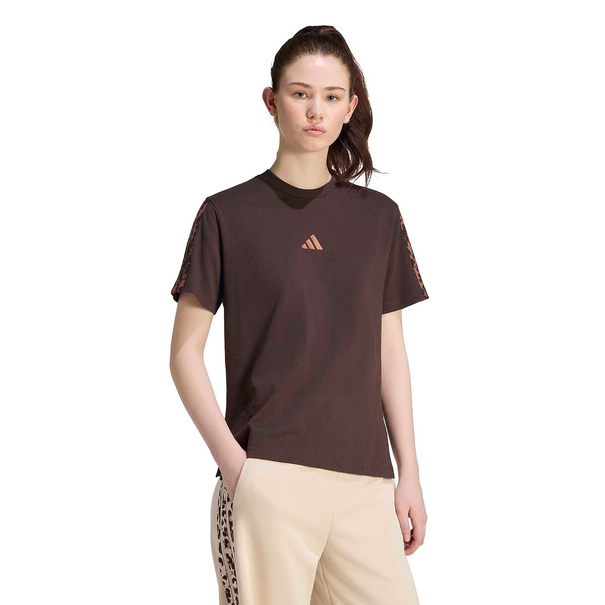 Leopard Print Stripes Short Sleeve T-Shirt leopard print, ADIDAS SPORTSWEAR