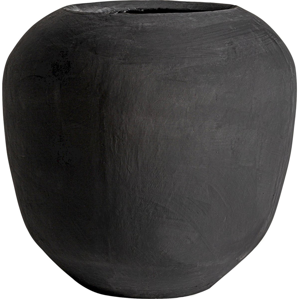 Cache-pot contemporain en ciment noir, RECOLLECTION