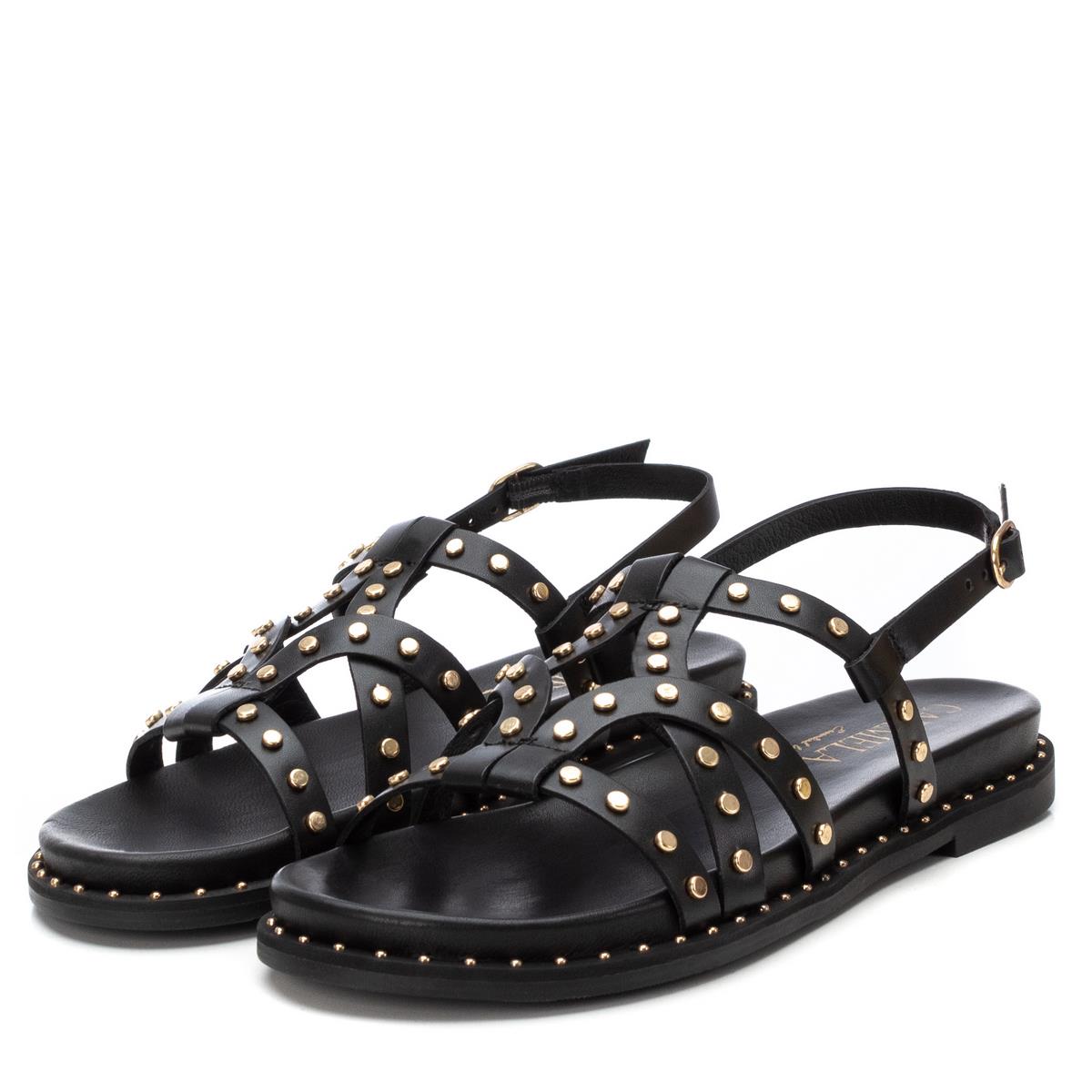 Sandale Plaine Boucle noir, CARMELA