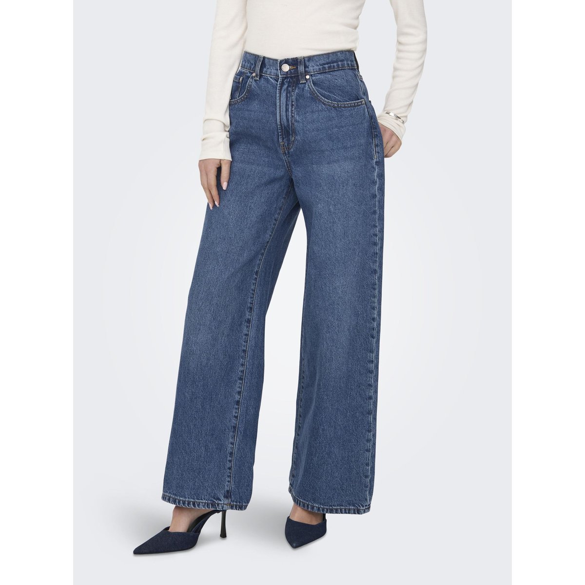 Jean À Jambe Large medium blue denim, ONLY