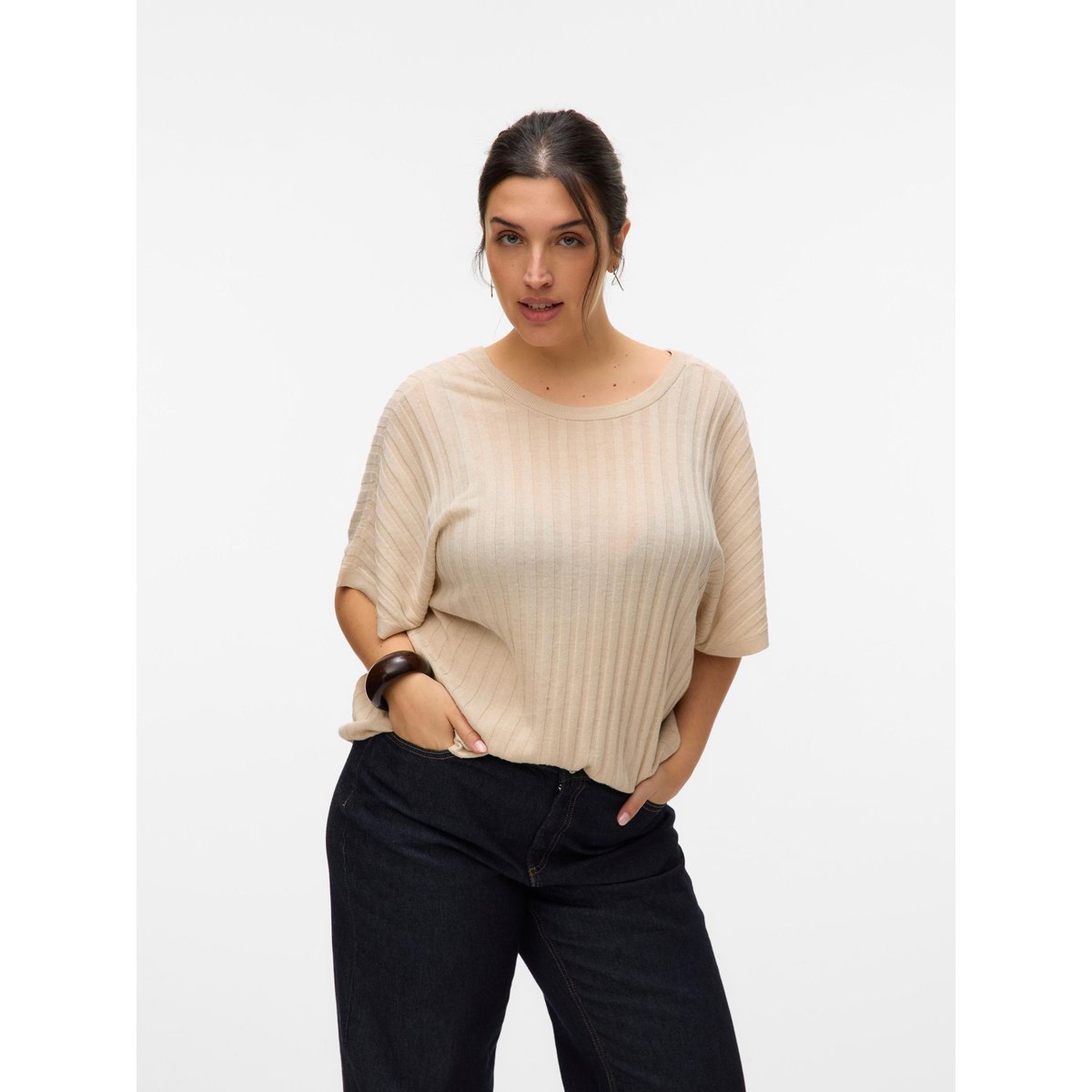 Pull En Maille oatmeal, VERO MODA