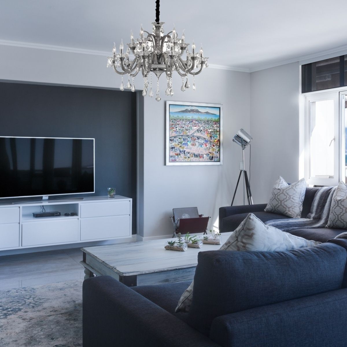 Lustre COLOSSAL argenté, IDEAL LUX
