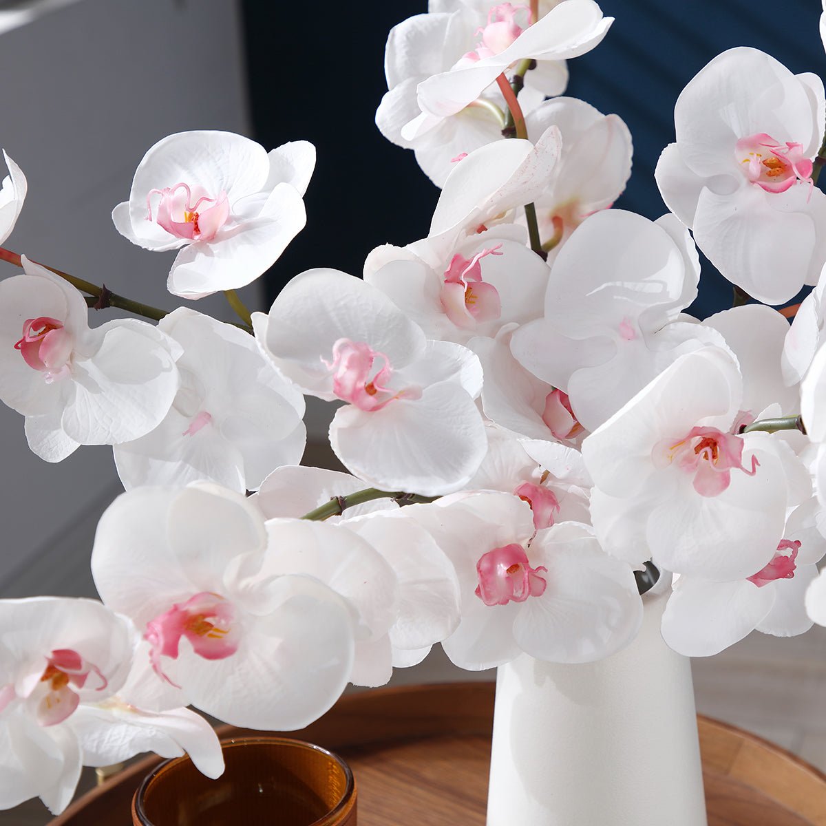 Tige d'orchidée phalaenopsis artificielle H50 blanc, SIA DECO