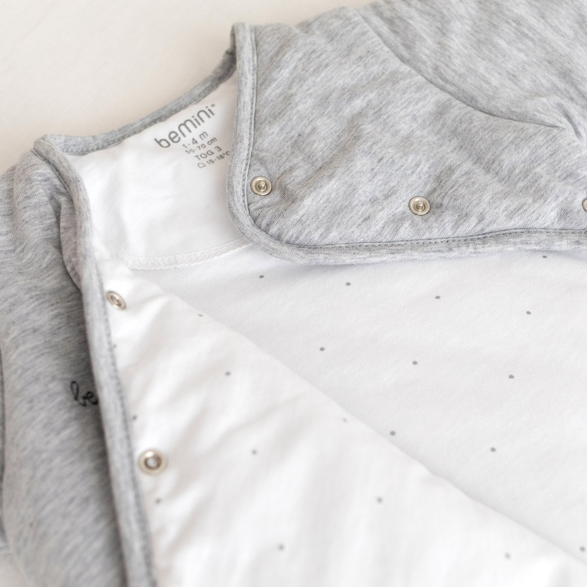 Gigoteuse avec moufles hiver - TOG 3 Cocon bien chaud mix grey, BEMINI