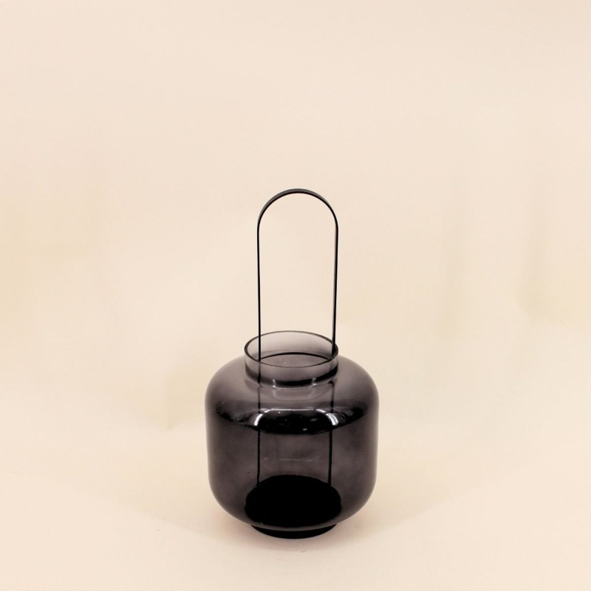 Lanterne en verre et métal 33cm noir, ORNAMI