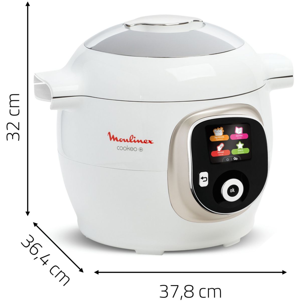 Cookeo CE85XAF0 blanc 6 L, 9 modes de cuisson + Extra Crisp couleur unique, MOULINEX