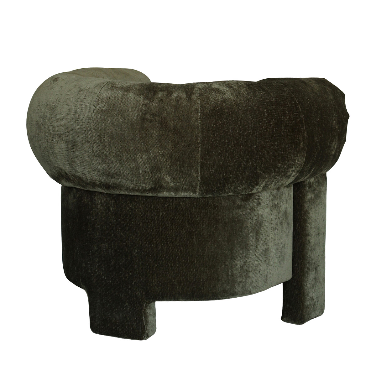 Dexter Velour Upholstered Curved Chair khaki, ÉDITÉ