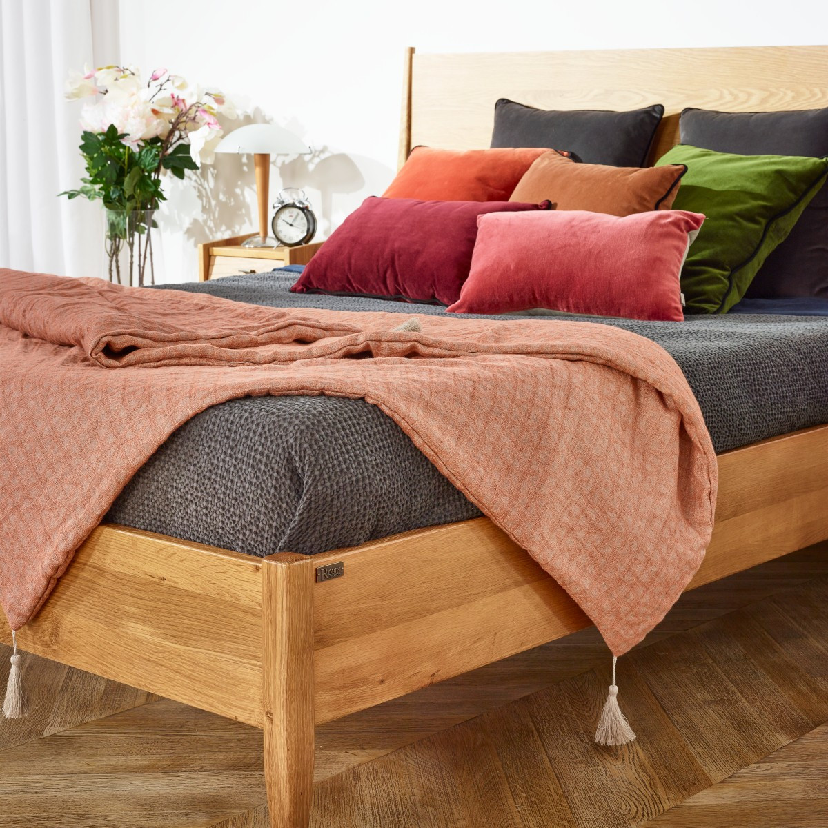 Lit double 140x200 en chêne DALHIA beige, ROBIN DES BOIS