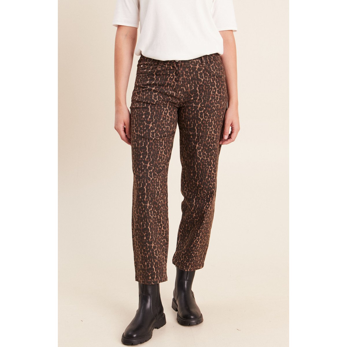 Pantalon magique Le Léger coupe barrel marron cognac, BREAL