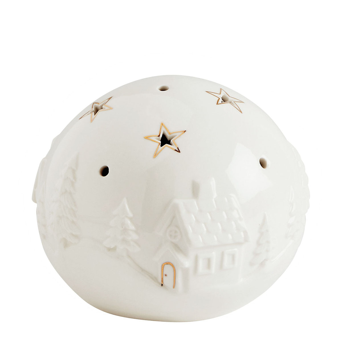 Boule décorative LED moyen modèle Village de Noël blanc, MATHILDE M