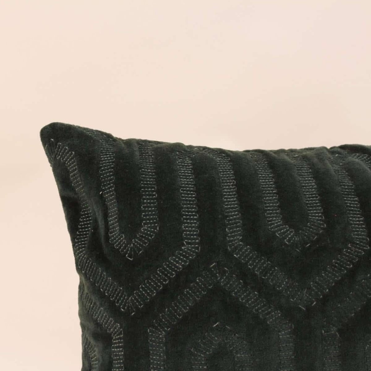Coussin motifs géométriques 30x50cm vert, ORNAMI