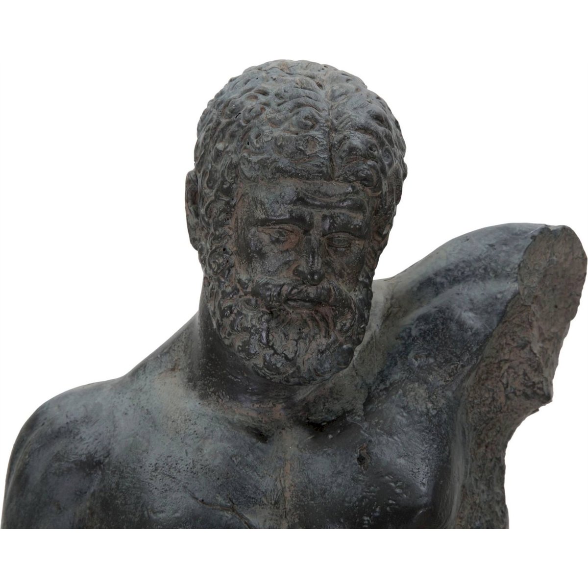Buste homme sculpture socle métal INDUSTRIAL noir, RECOLLECTION