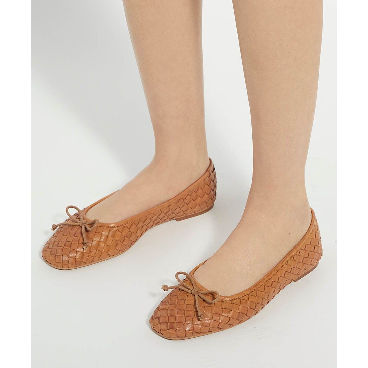 Ballerines avec n-ud - HEAT tan-leather, DUNE LONDON