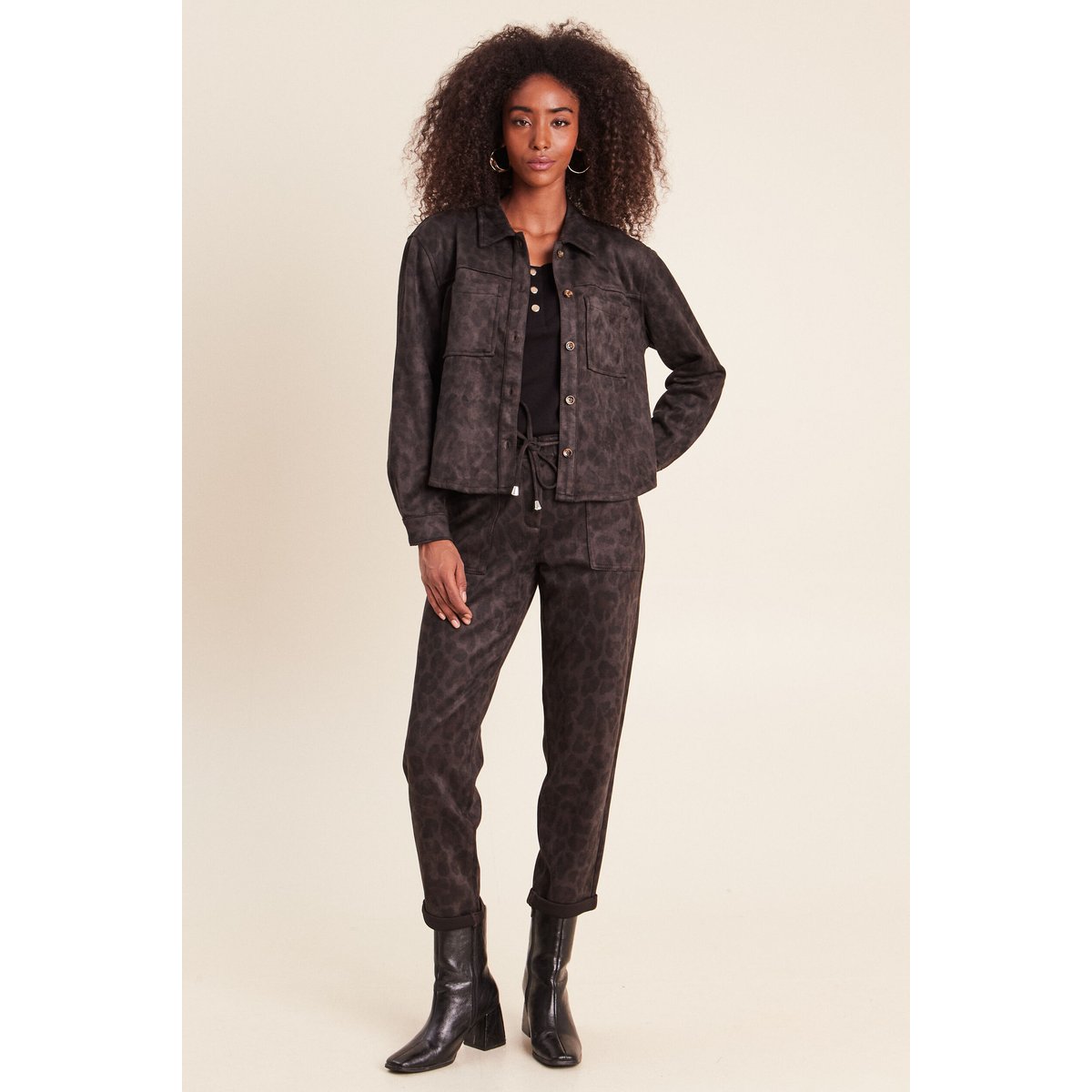 Chemise droite manches longues vert kaki, BREAL