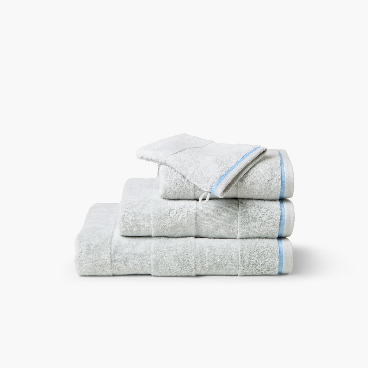 Drap de bain VUELO gris perle, CARRE BLANC