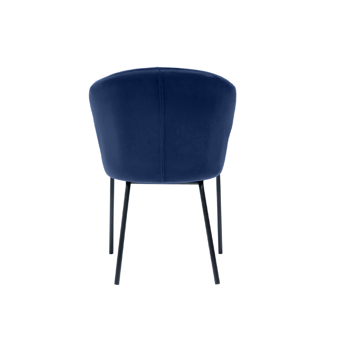 Chaise design en velours pieds métal REQUIEM bleu marine, MILIBOO