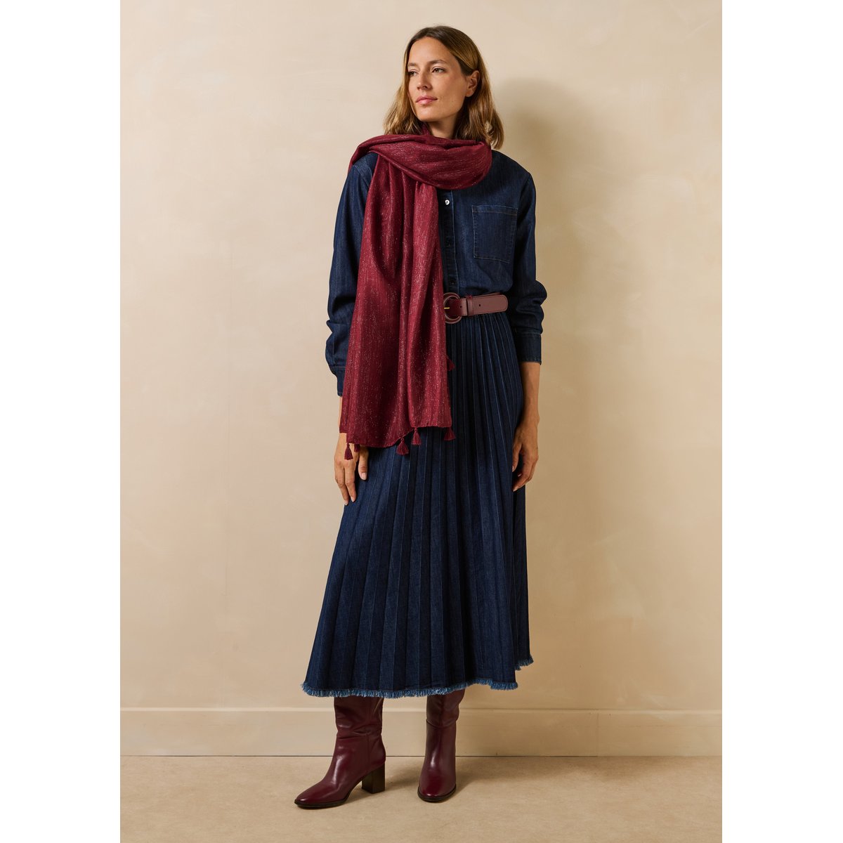 Foulard à pompons fox, LA FEE MARABOUTEE