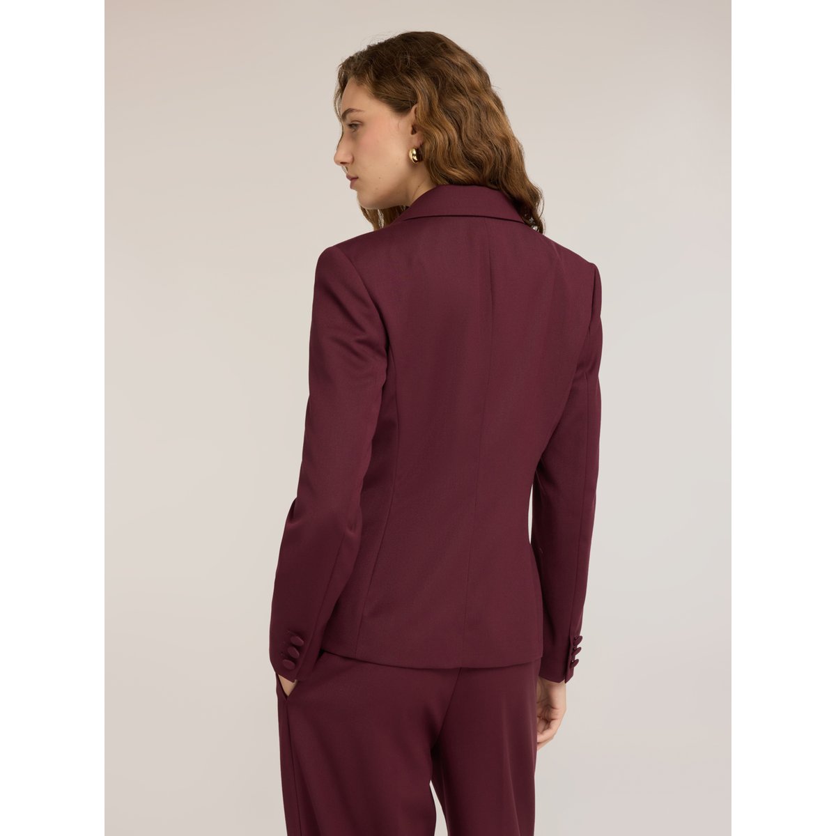 Blazer croisé avec boutons recouverts burgundy, MOTIVI