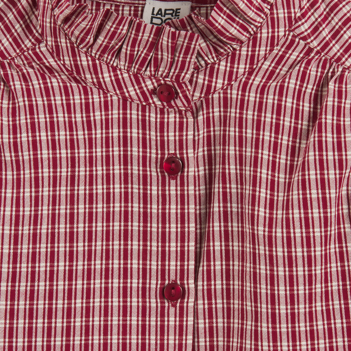 Checked Long Sleeve Victorian Collar Shirt checked, LA REDOUTE COLLECTIONS