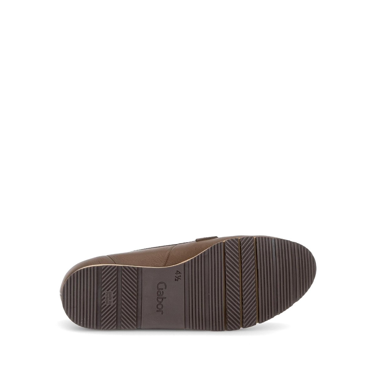 Mocassins en cuir lisse à talon compensé marron, GABOR
