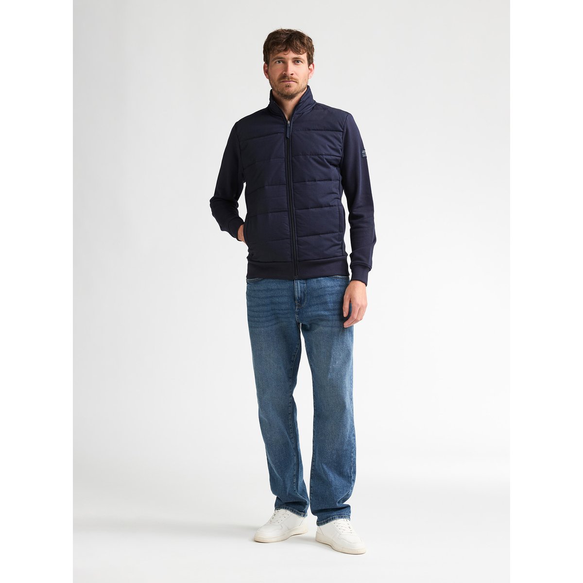 Pull matelassé hybride millcrest bleu royal navy, PETROL INDUSTRIES