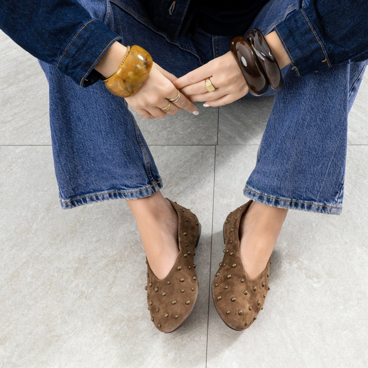 Ballerine en cuir DOLCITA taupe, ERAM