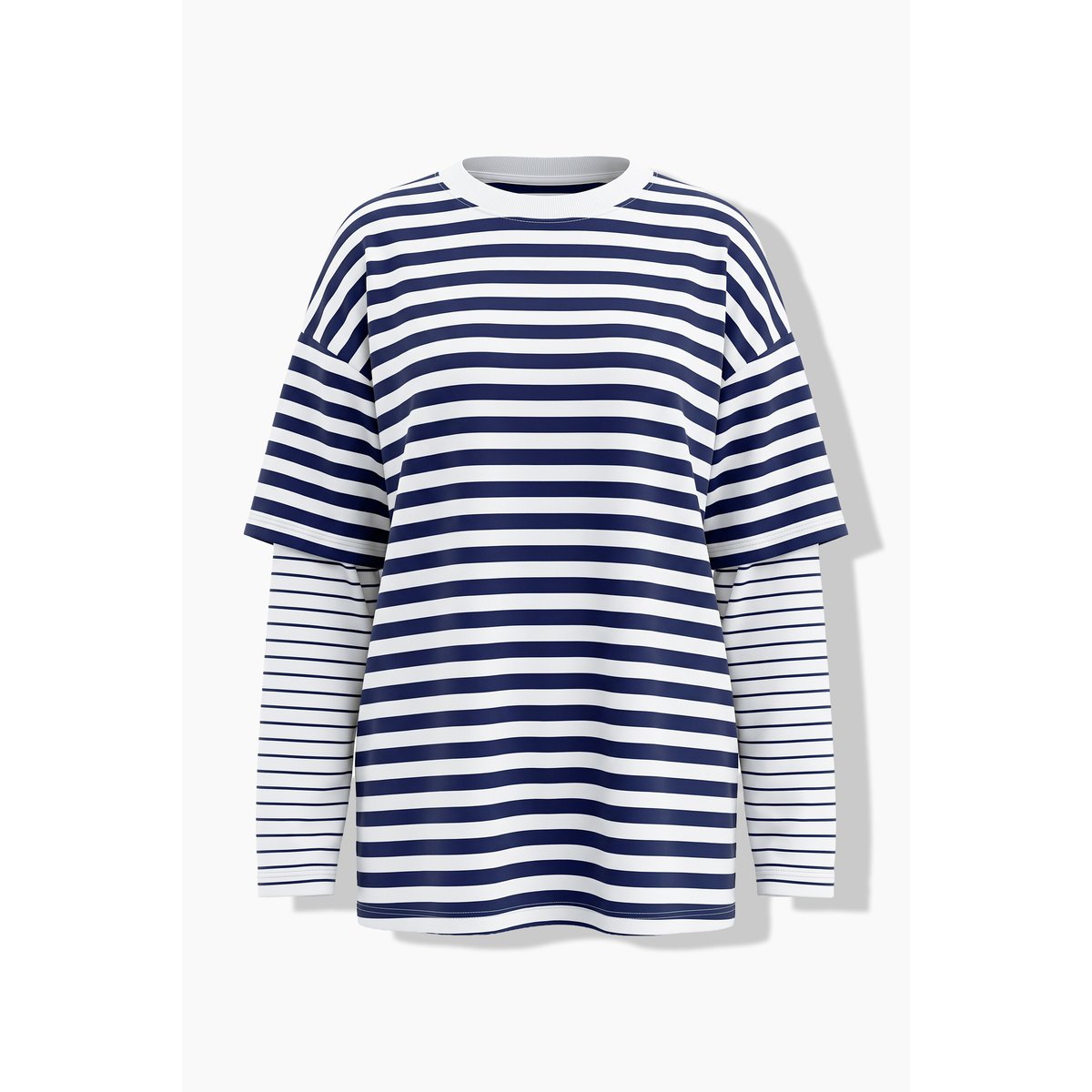 T-shirt à manches longues, coupe oversize bleu nuit, STUDIO UNTOLD