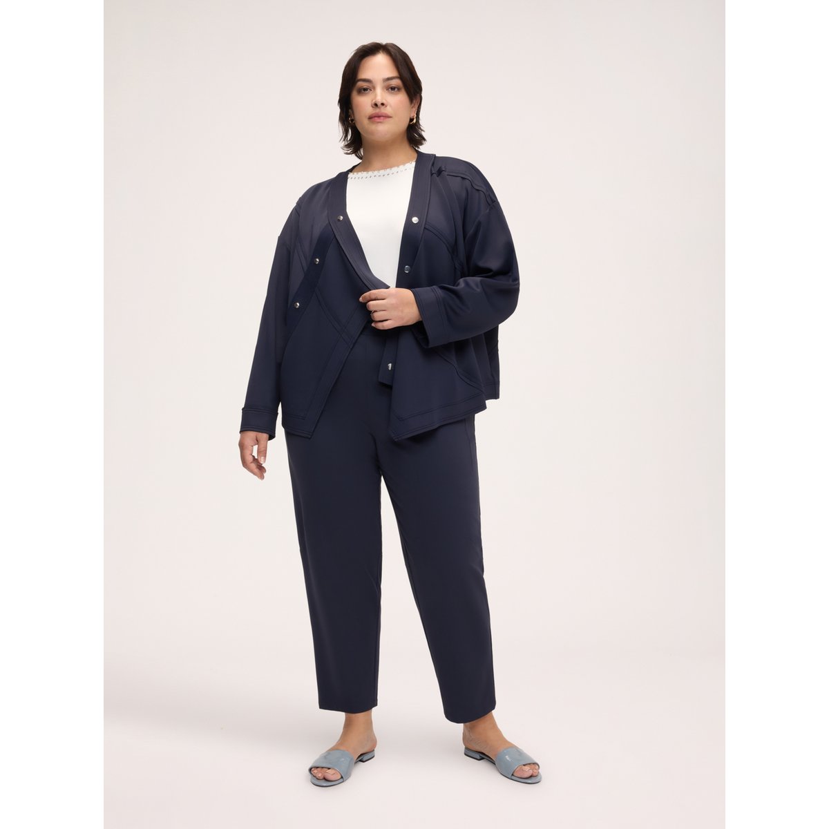 Sweat-shirt avec fermeture asymétrique bleu, FIORELLA RUBINO
