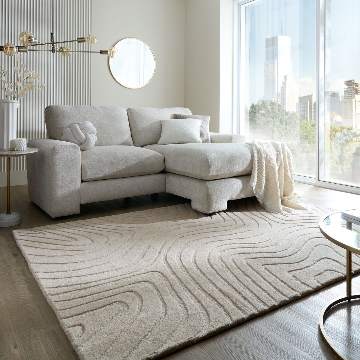 Tapis pure laine tufté main ALLAY beige, NOVATREND