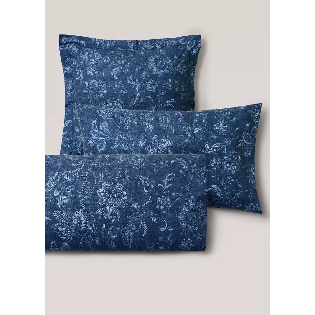 Taie d’oreiller 100 % coton 50x75 cm bleu indigo, MANGO HOME