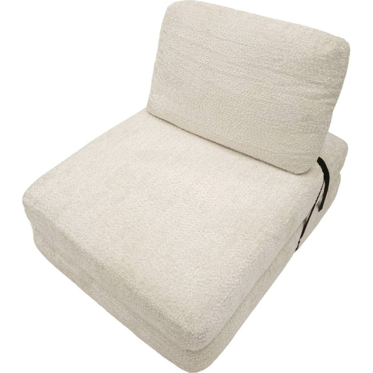 Fauteuil convertible compact bouclé MODERN blanc, RECOLLECTION