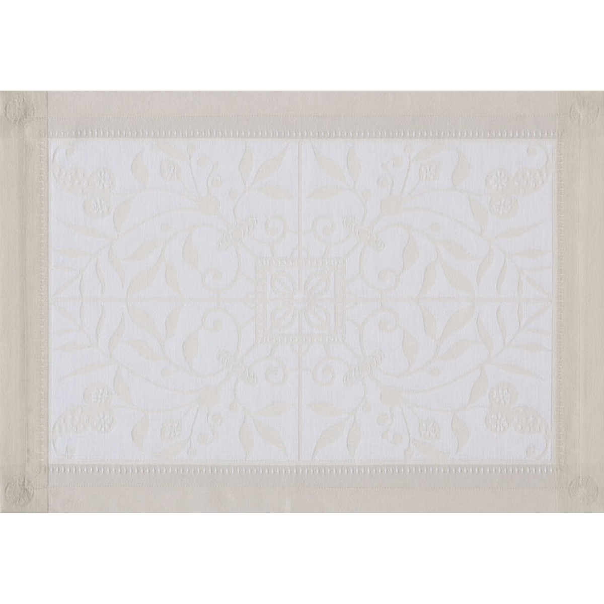 Set en Coton, VENEZIA IVOIRE ivoire, LE JACQUARD FRANCAIS