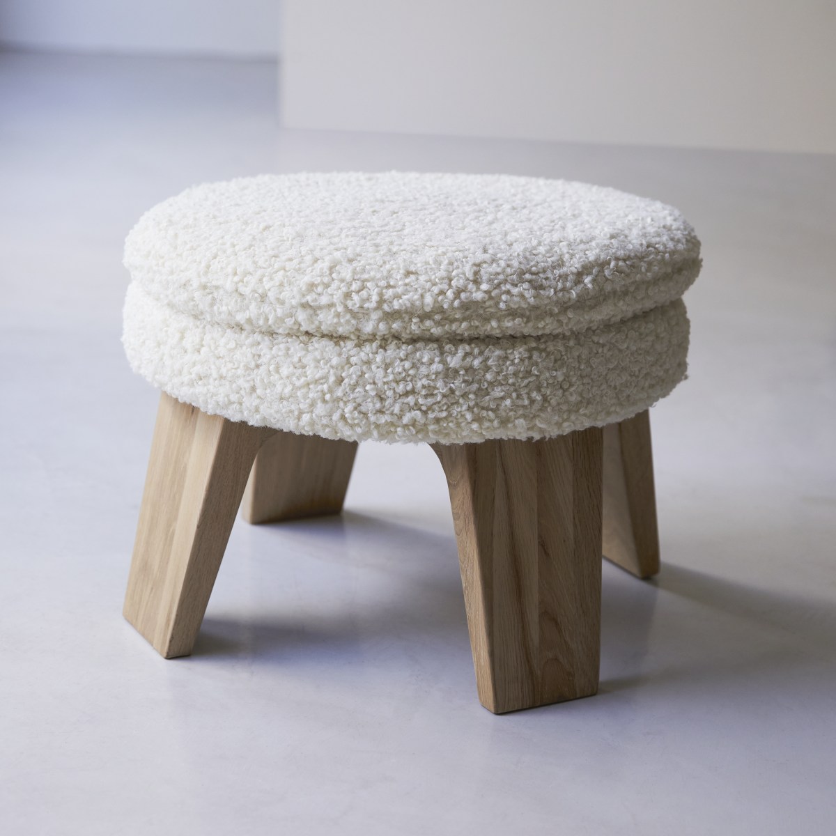 Pouf en Tissu massif, MATTAK blanc, TIKAMOON