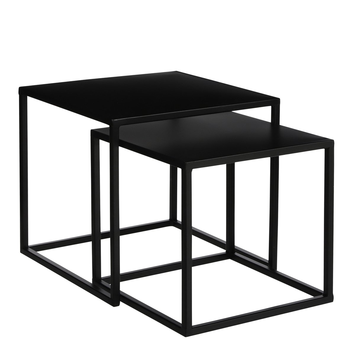 Lot de 2 tables d'appoint GOA noir, MICA DECORATIONS