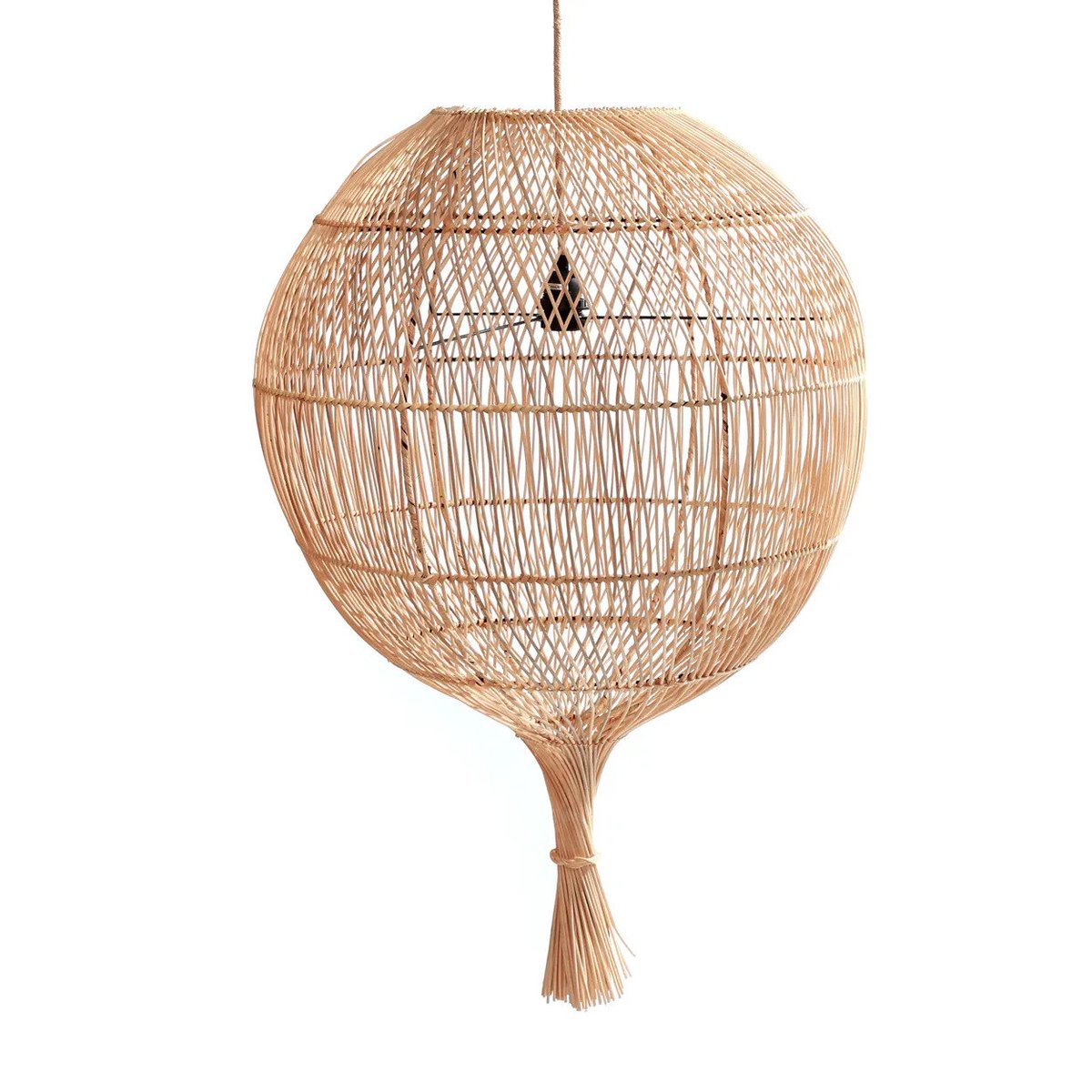 Lampadaire en rotin WONTON beige, BAZAR BIZAR