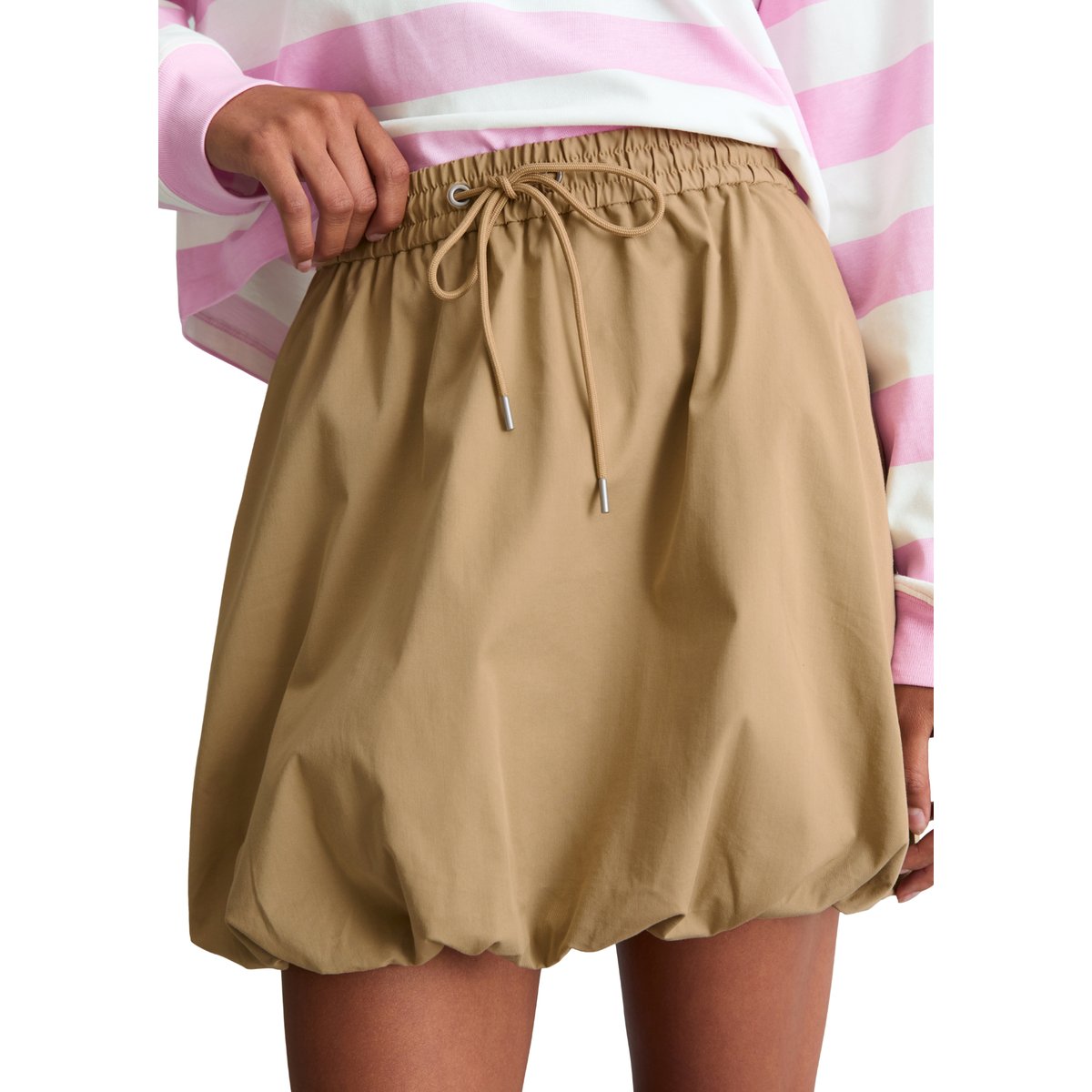 Jupe-bulle A-Shape en coton organique mélangé stretch beige, MARC O’POLO DENIM