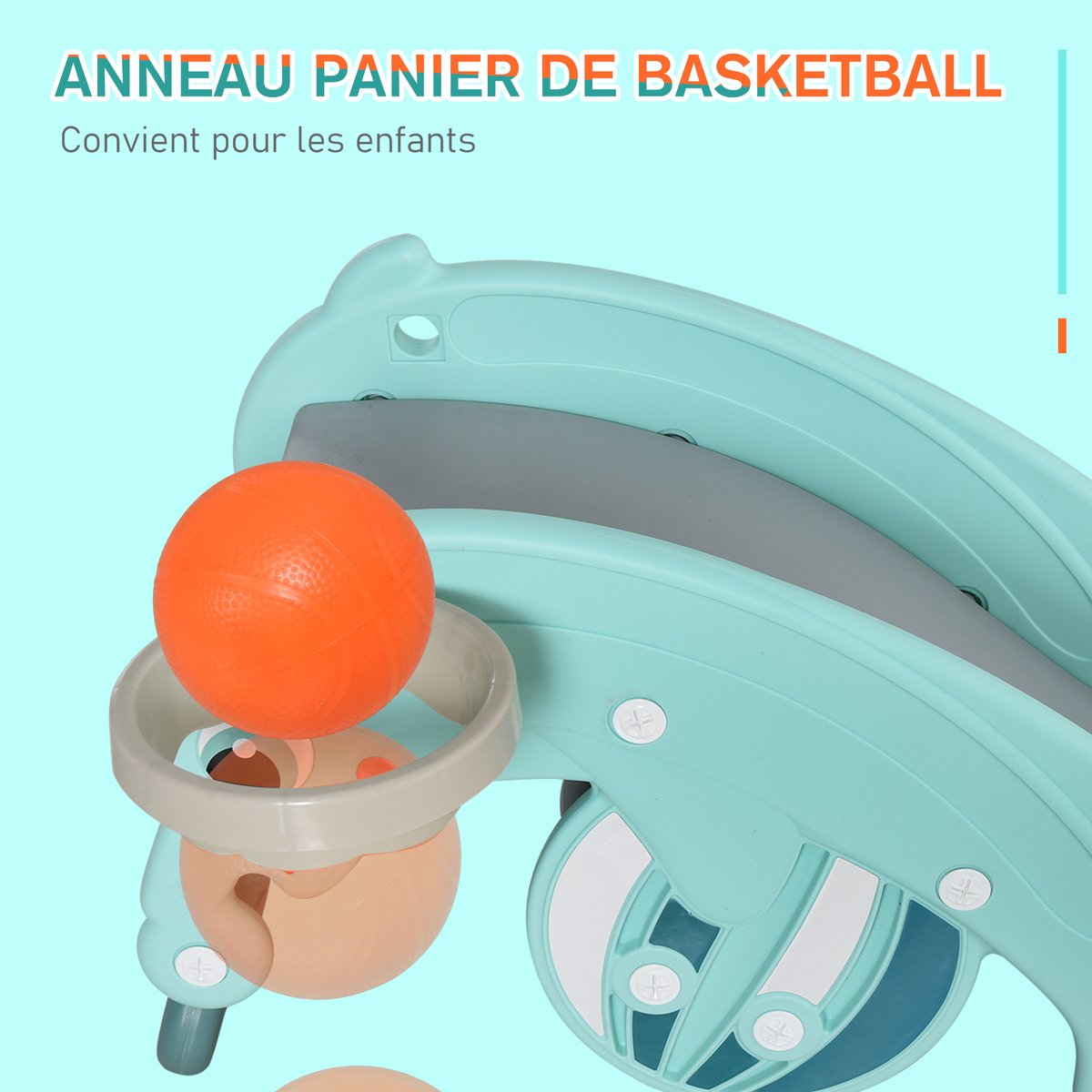 Cheval à bascule pour enfants Plastique Vert bleu, HOMCOM