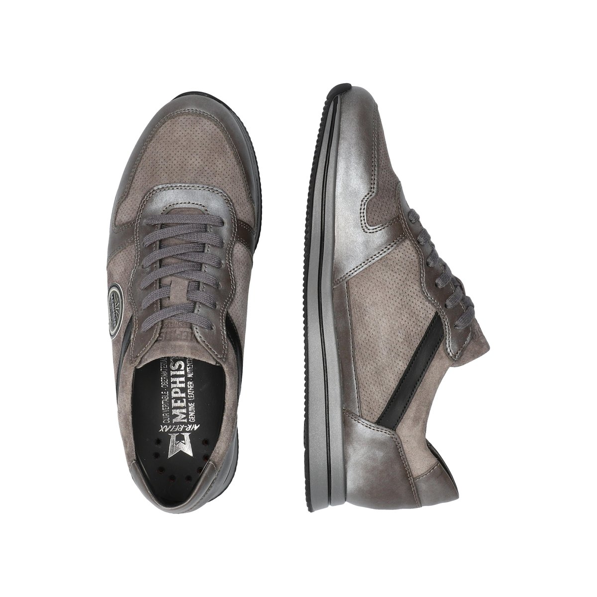 Baskets en cuir LORA taupe p5140737, MEPHISTO