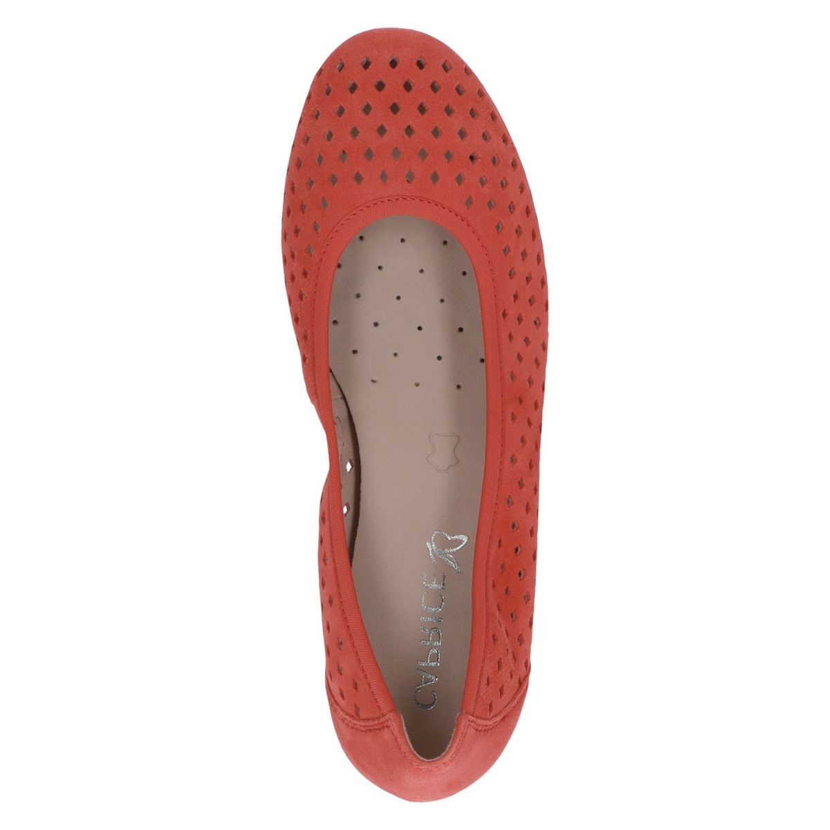 Ballerine en cuir jaune sorbet nubuck, CAPRICE