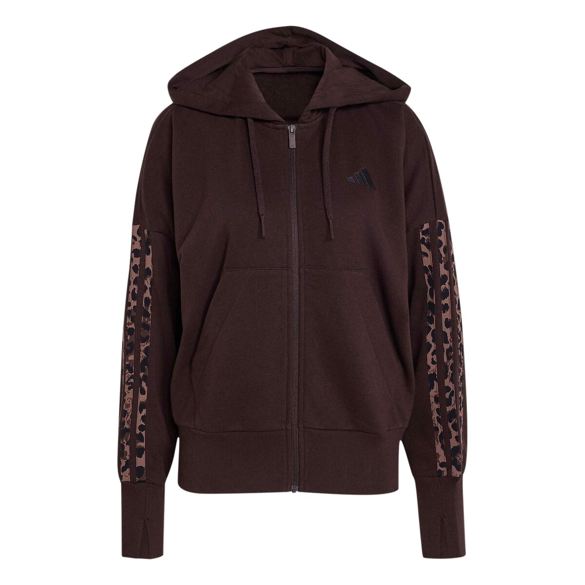 Essentials Leopard Print Long Sleeve Zip-Up Hoodie leopard print, ADIDAS SPORTSWEAR