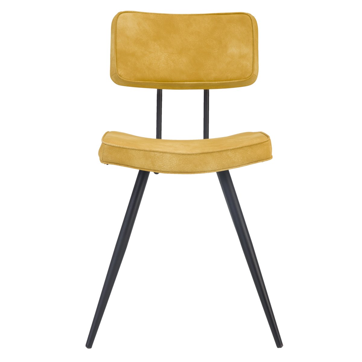 Lot de 2 chaises en cuir synthétique - TEXAS jaune, MAISON PAVANE