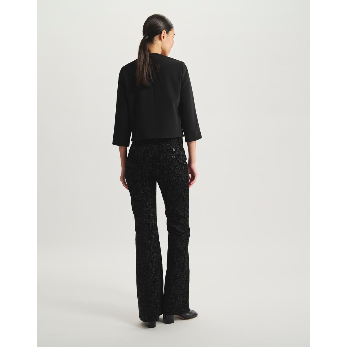 Veste droite Magoo noir, INES DE LA FRESSANGE PARIS
