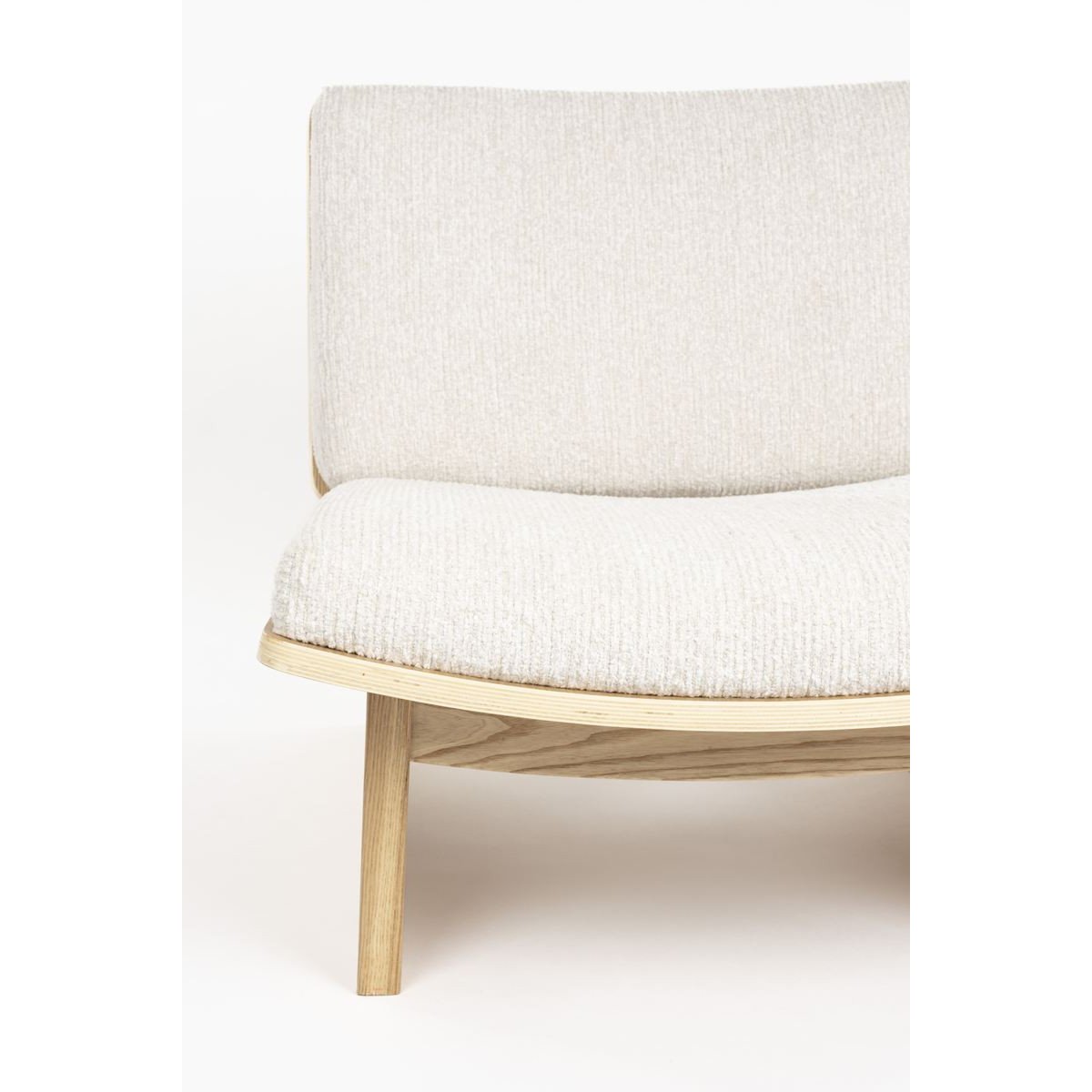 Fauteuil design en tissu, bohème, VOLANA beige, ZUIVER